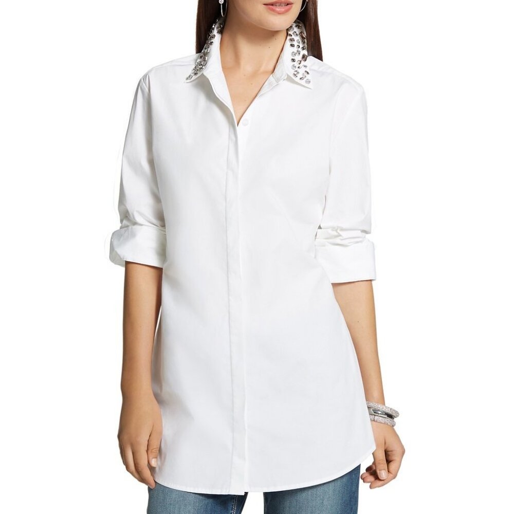 Chicos Bling Collar button up